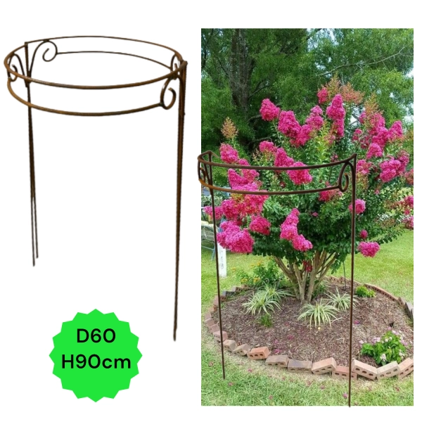 5x komplet Stylowa Podpora metalowa do roślin krzewów kwiatów hortensji średnica 60cm wysokość 90cm podpórki mocne